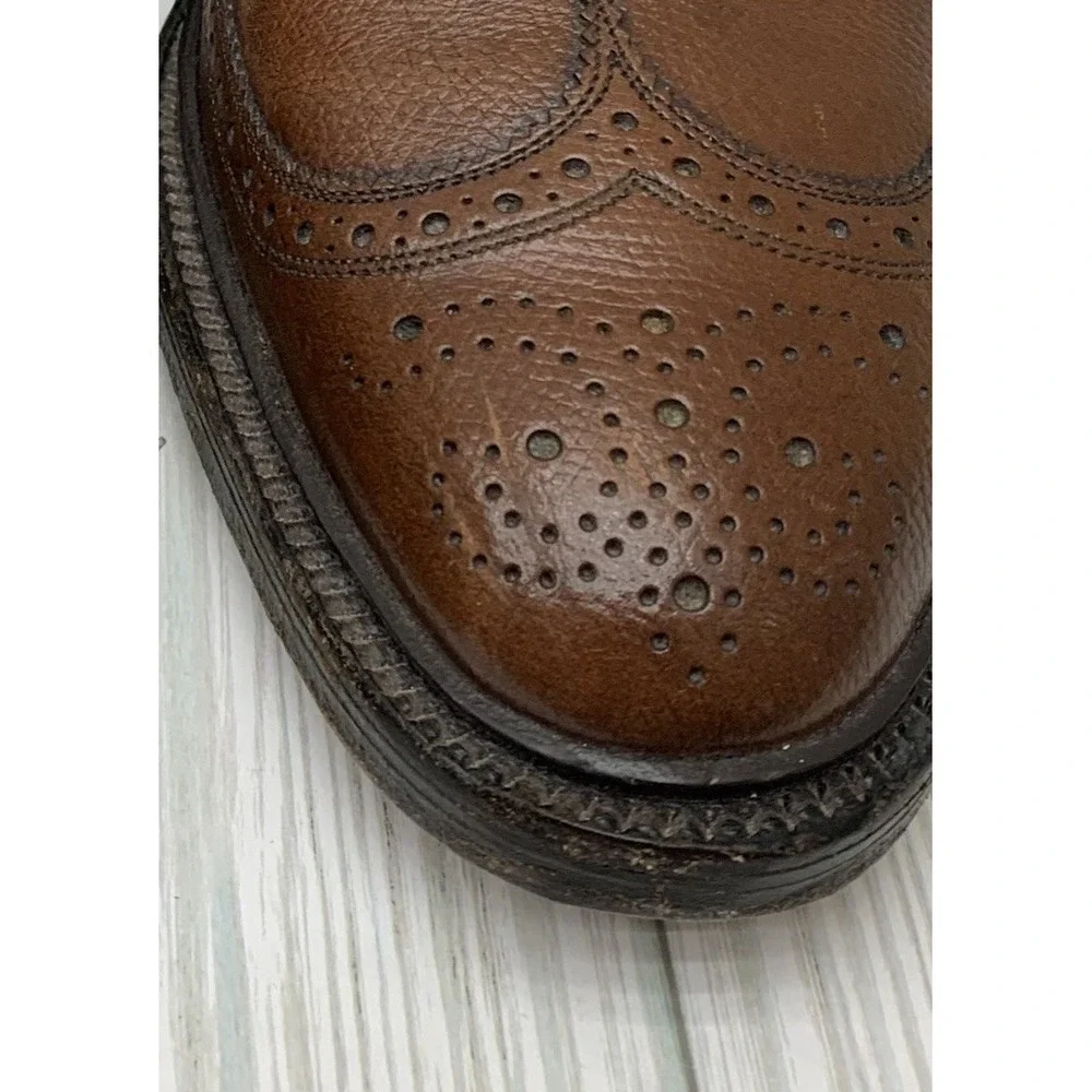 VTG Allen Edmonds 9157 MacNeil Brown Pebbled Leather Wingtip Brogue Shoes 9.5 B‎